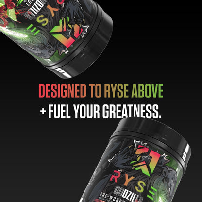 RYSE Godzilla X Noel Deyzel Pre Workout Powder - Monsterberry Lime - 400mg Caffeine, High Stim Pre-Workout for Men & Women with Citrulline & Beta Alanine - Energy, Pump & Focus - 20/40 Servings