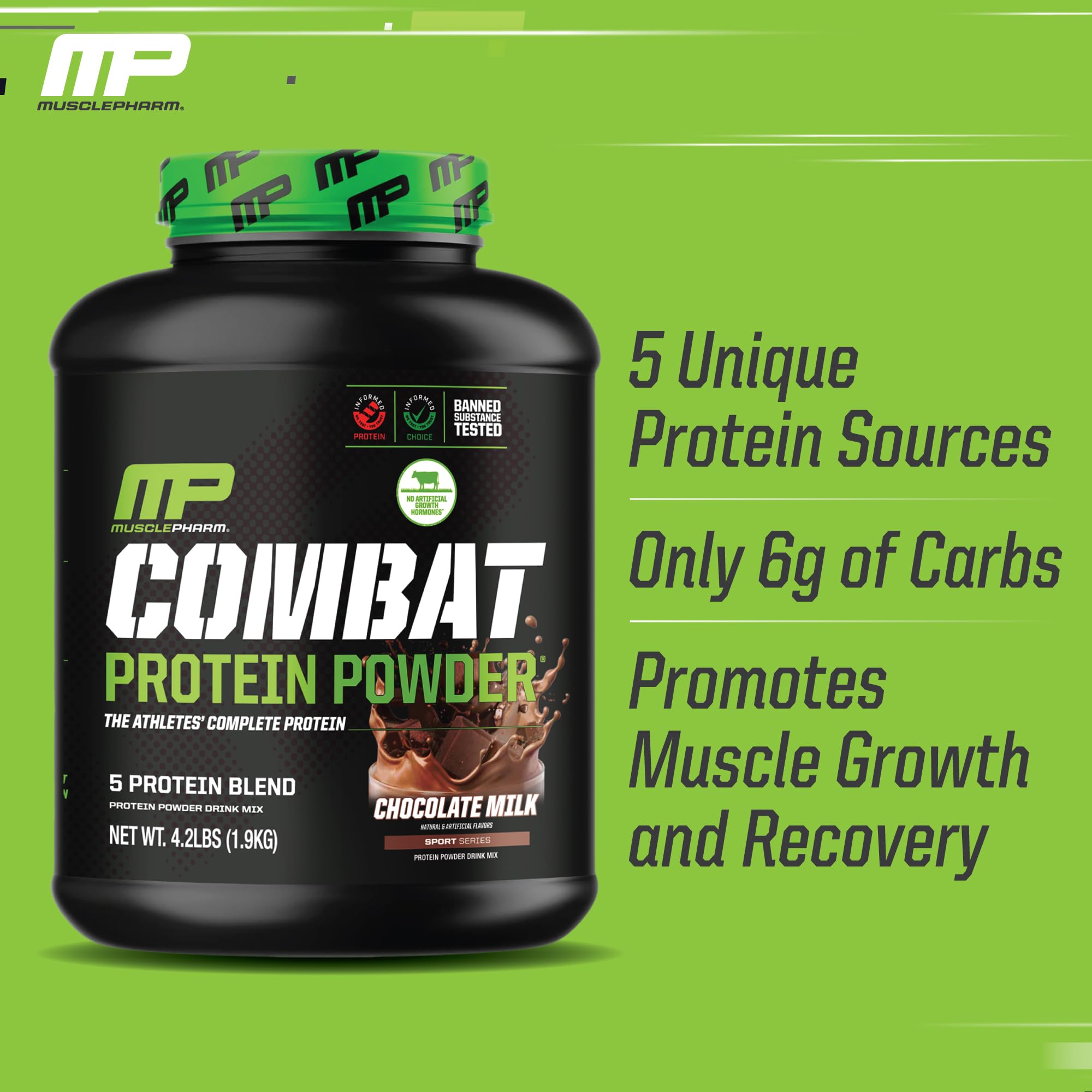 MusclePharm Combat Protein Powder, Chocolate Milk Flavor, Fuels Muscles for Productive Workouts, 5 Protein Sources including Whey Protein Isolate & Egg Albumin, Gluten Free, 4.2 lb, 52 Servings Muscle Pharm buy australia supplements