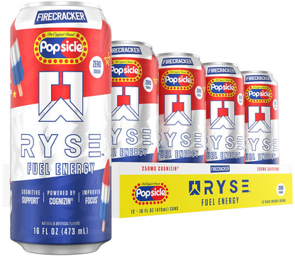 RYSE Fuel Energy Drink - Variety Pack - Sugar Free, Gluten Free & Vegan - 200mg Natural Caffeine, Taurine & Choline for Focus & Energy - No Artificial Colors - 16 fl oz Cans (12-Pack)
