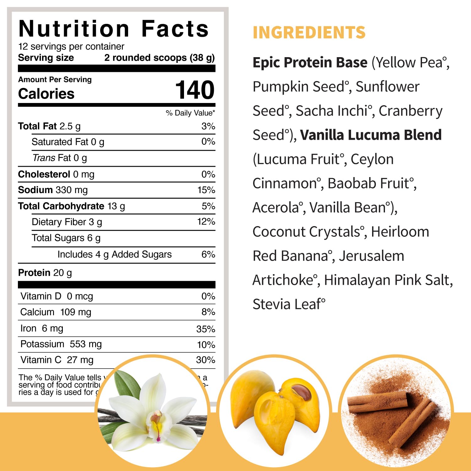 Sprout Living Epic Protein, Plant Based Protein & Superfoods Powder, Vanilla Lucuma Sprout Living buy australia supplements