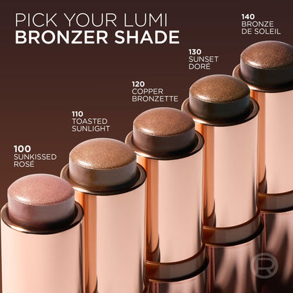 L'Oreal Paris Lumi Bronze Le Stick Soleil Bronzer Stick, Cream-To-Powder Bronzer For A Sunkissed Face Makeup Glow, 110 Toasted Sunlight L'Oreal Paris