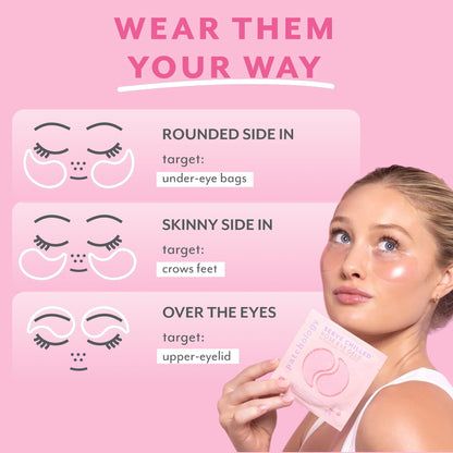 Patchology Serve Chilled Rosé Hydrating Under Eye Patches – Hyaluronic Acid & Antioxidant-Infused Eye Masks to Reduce Dark Circles Patchology