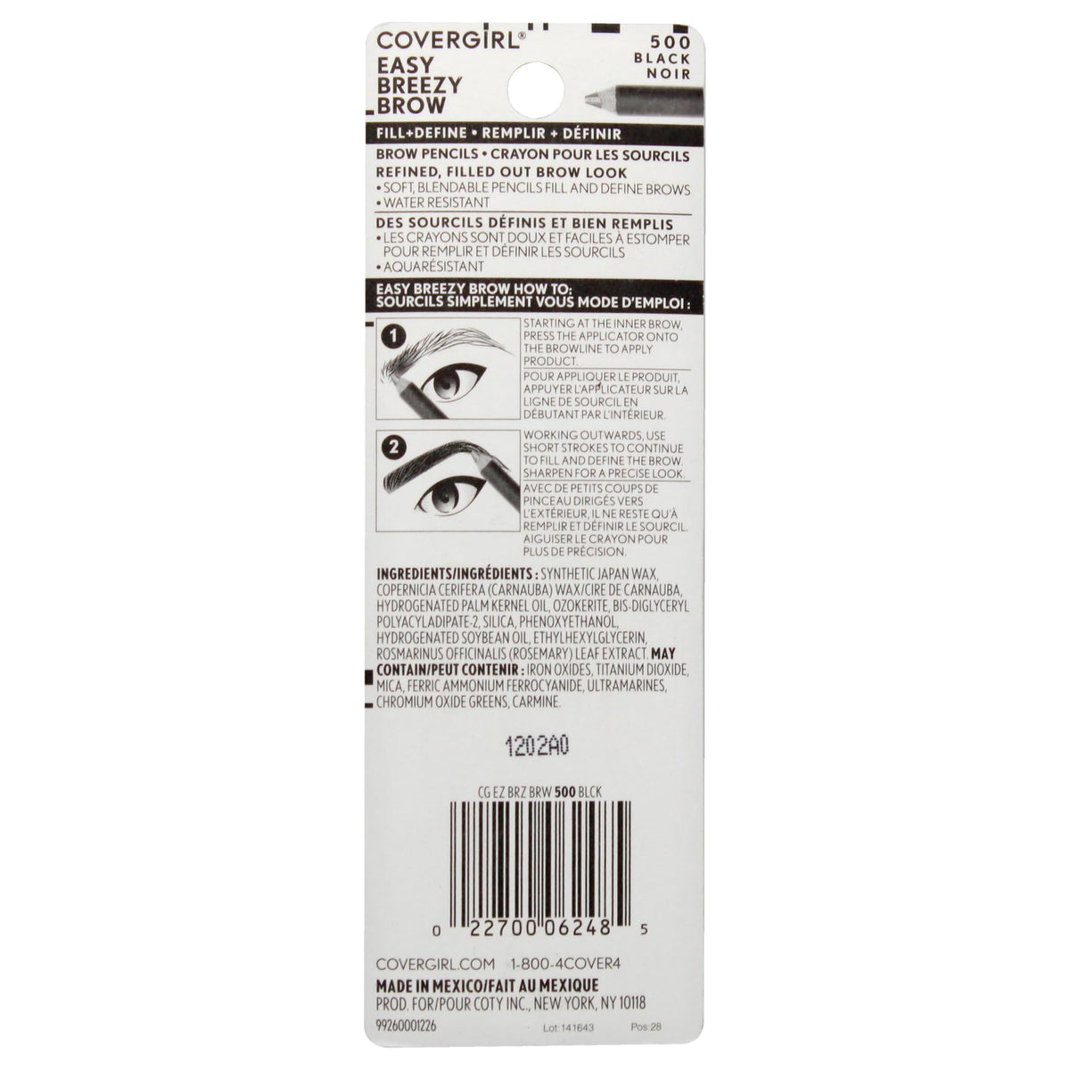 COVERGIRL - Easy Breezy Brow Fill + Define Brow Pencil, Sharpener Included, Long-Lasting, Deeply Pigmented, Blendable Formula, 100% Cruelty-Free COVERGIRL