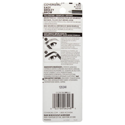COVERGIRL - Easy Breezy Brow Fill + Define Brow Pencil, Sharpener Included, Long-Lasting, Deeply Pigmented, Blendable Formula, 100% Cruelty-Free COVERGIRL