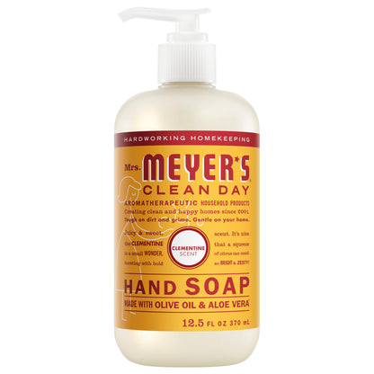 MRS. MEYER'S CLEAN DAY Hand Soap, Clementine Scent, 12.5 Fl Oz Bottle Mrs. MEYER'S