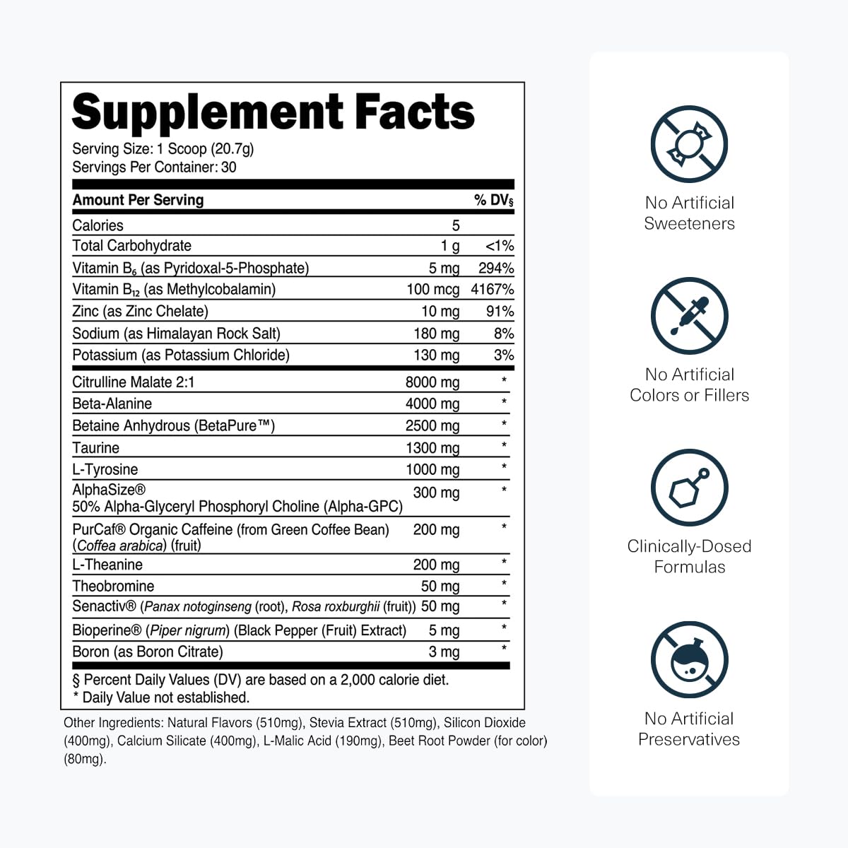 Transparent Labs Bulk Pre Workout Powder - Naturally Sweetened Preworkout for Men & Women, Pre Work Out for Muscle Building & Strength w/Beta Alanine & BetaPure - 30 Servings, Strawberry Lemonade