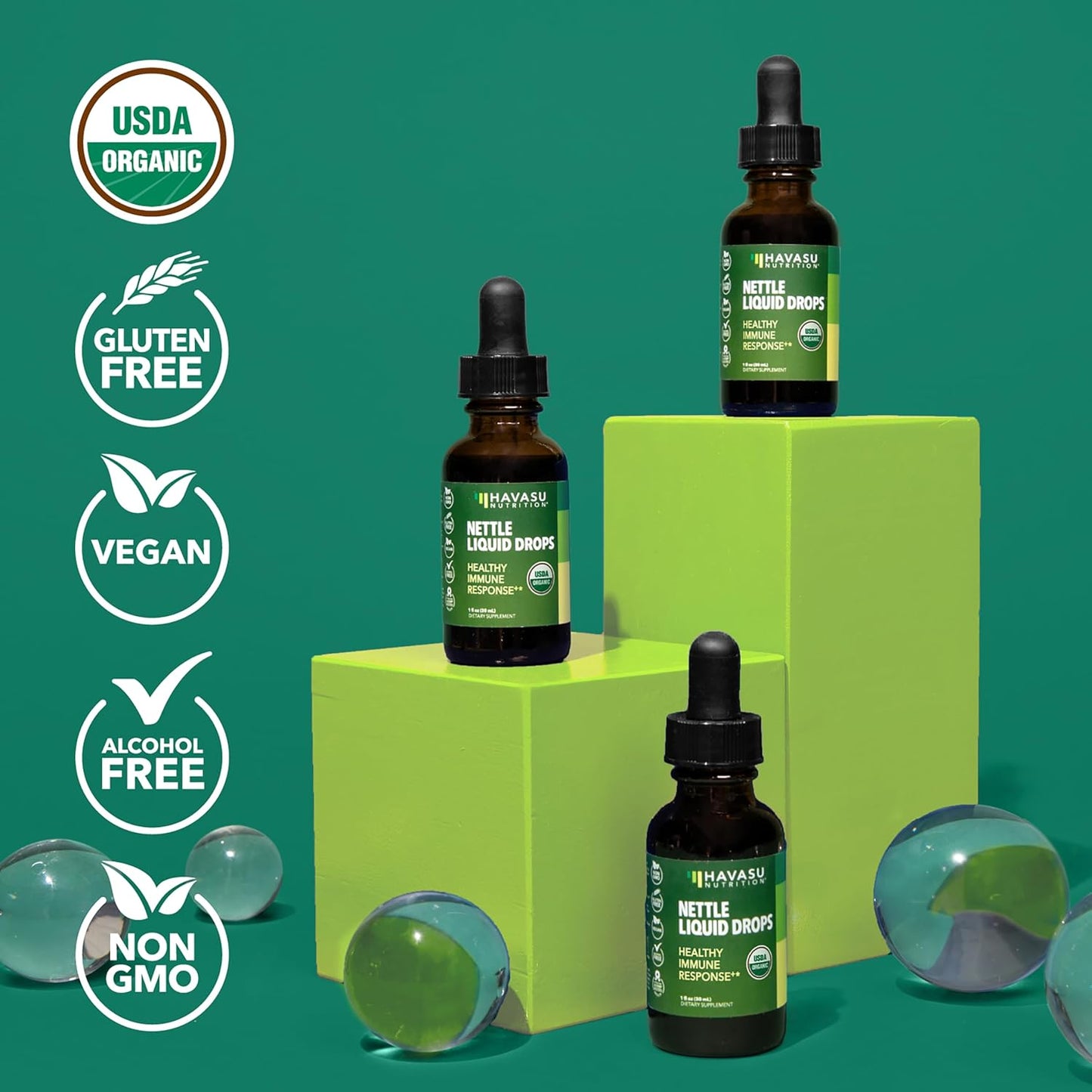 Organic Stinging Nettle Leaf Extract, Urinary Support, Unflavored, 1 Fl Oz | Stinging Nettle Tincture for Men and Women, USDA Certified, Vegan, Gluten Free, Non-GMO Herbal Tincture, 60 Servings Gsupps Australia