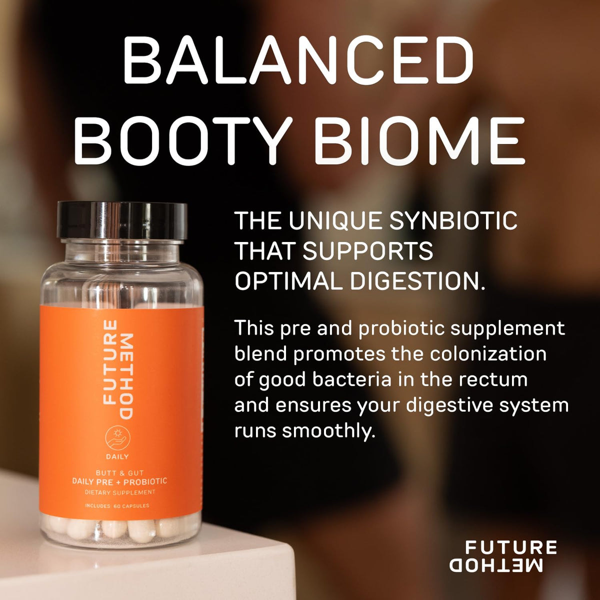FUTURE METHOD Synbiotic Prebiotics for Men & Women - Probiotics & Prebiotic Supplement for Digestion, Immunity & Regularity (60ct) FUTURE METHOD