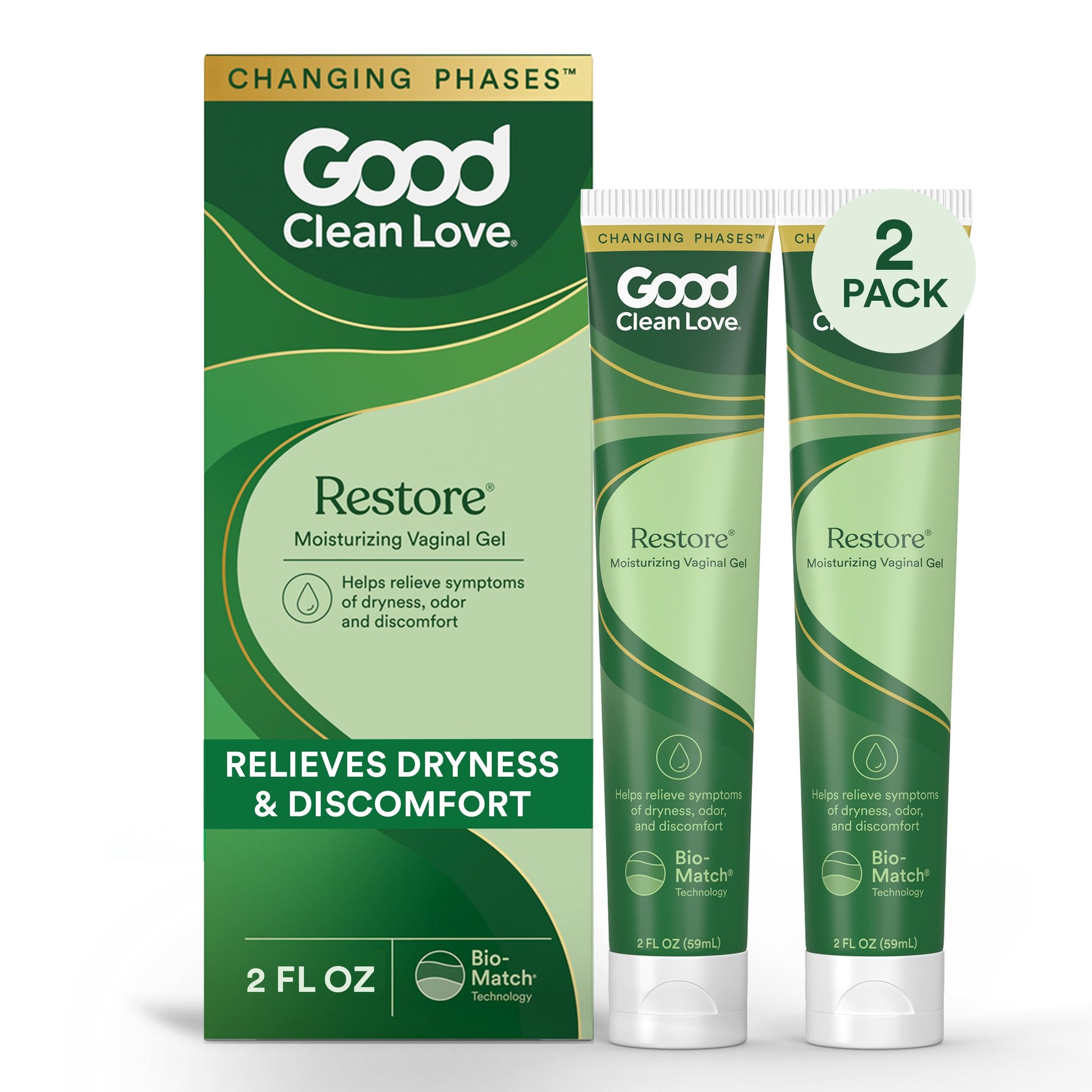 Good Clean Love Restore Moisturizing Vaginal Gel, pH-Balanced Vaginal Moisturizer, Water-Based Feminine Care with Aloe Vera & Lactic Acid, Reduces Dryness, Discomfort & Odor for Women, 2 Oz (2-Pack) Good Clean Love buy australia supplements