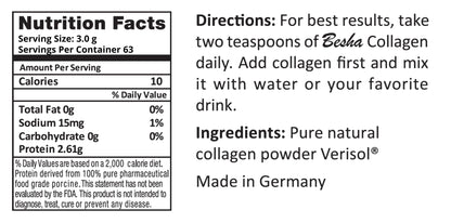 BESHA INC Verisol Collagen Bioactive Peptides (Natural Collagen Powder) Made in Germany - 2 Month Supply BESHA INC