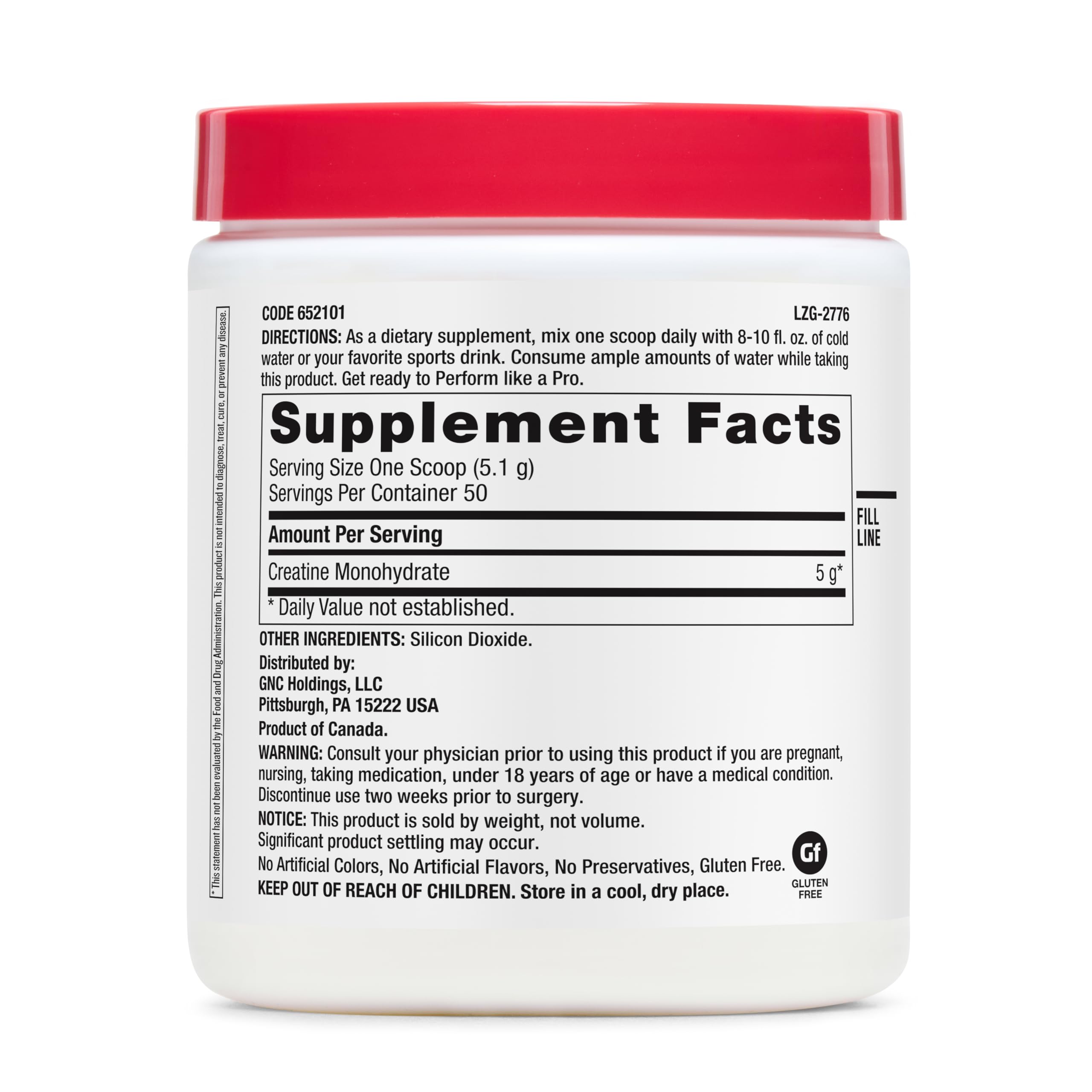 GNC Pro Performance Creatine Monohydrate Powder for Women & Men, 5g Creatine Per Serving, Muscle Building, Energy Production, Endurance, Performance, 50 Servings GNC buy australia supplements