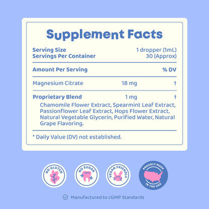 JoySpring Calmify Magnesium Citrate Liquid for Kids - Sugar-Free, Gluten-Free Calming Supplement with Chamomile JoySpring