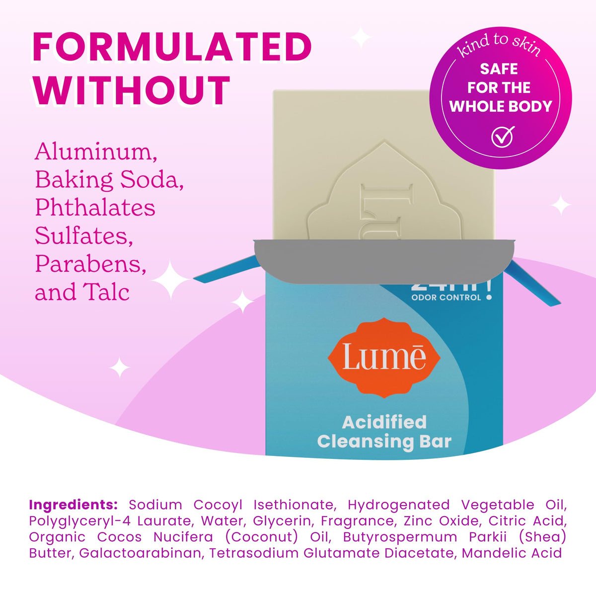 Lume Acidified Body Cleansing Bar - 5 oz (Unscented) Lume