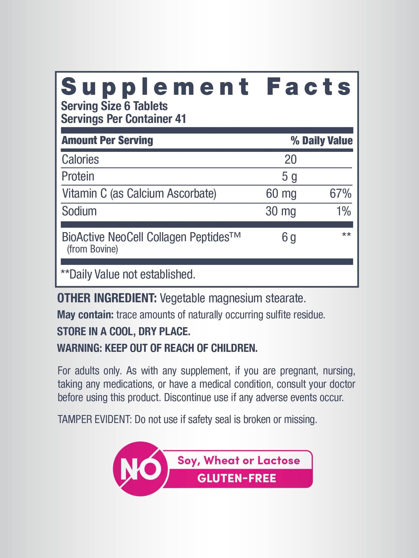NeoCell Collagen Peptides | 250 Tablets | with Vitamin C | Grassfed Supplement | Hair, Skin, & Nails | for Women and Men NeoCell