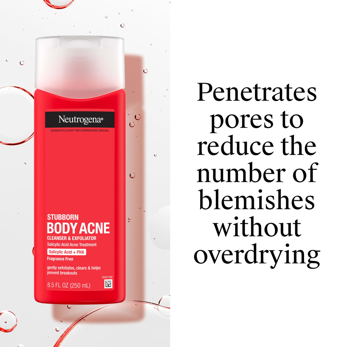Neutrogena Stubborn Acne Body Wash & Exfoliating Cleanser, 8.5 oz Neutrogena