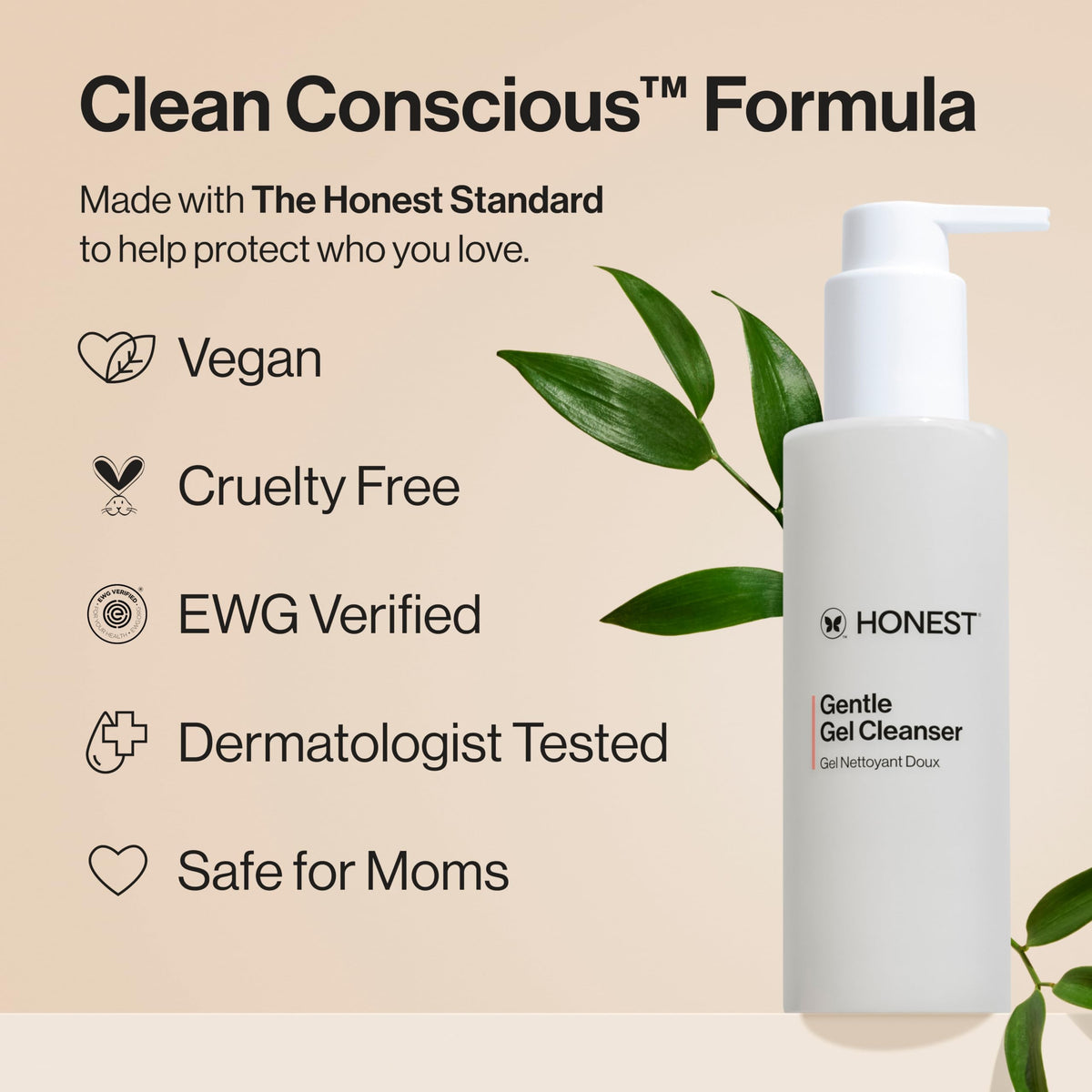 Honest Beauty Gentle Gel Daily Face Cleanser, Sensitive Skin, 5 fl oz Honest Beauty