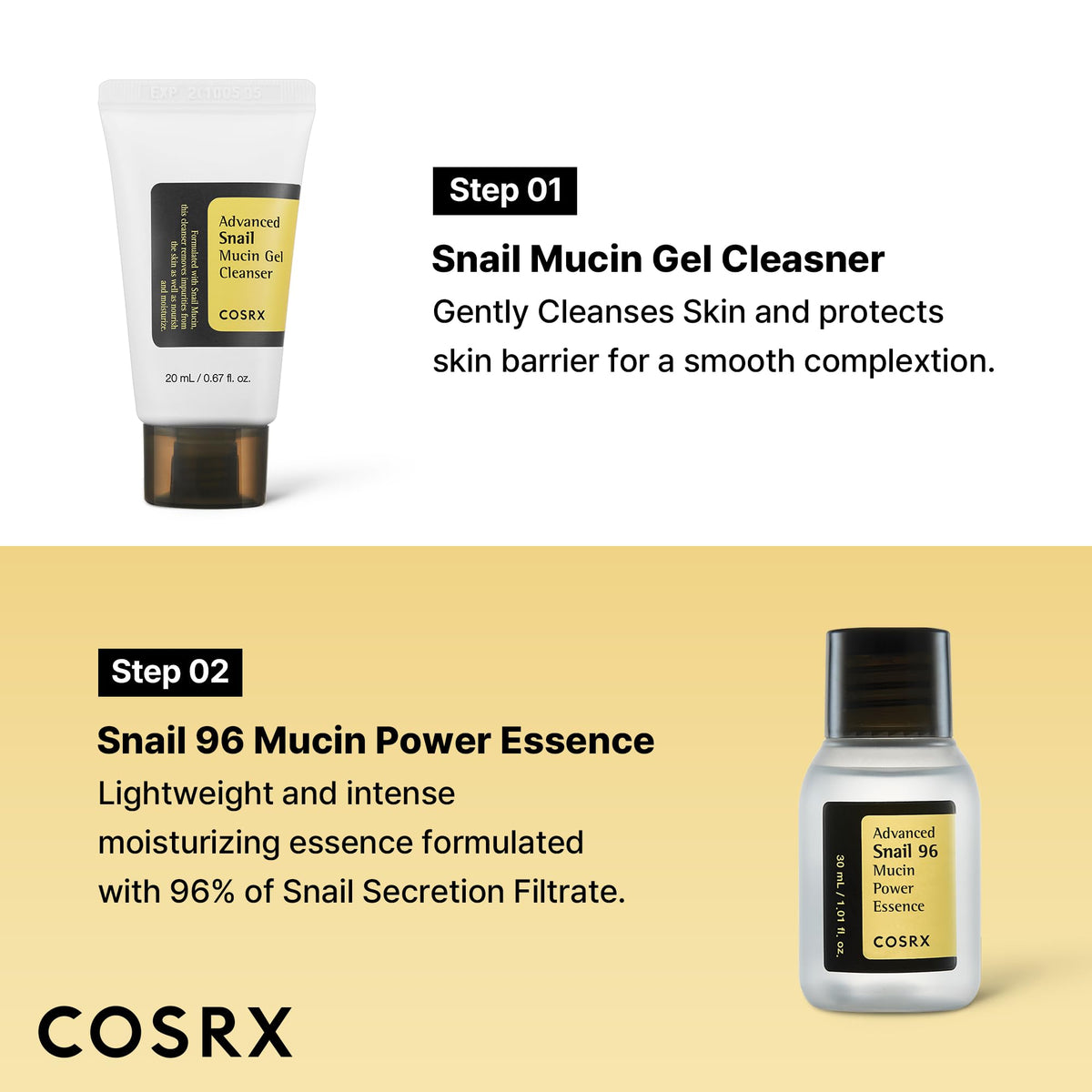 COSRX All About Snail Mucin Korean Skin Care Set, Mini Travel Essentials COSRX