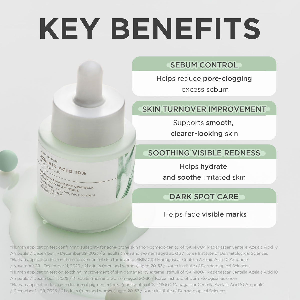 SKIN1004 Azelaic Acid 10% Ampoule, Hydrating Face Serum for Blemish-Prone & Irritated Skin, Soothing Care for Visible Marks with Centella, Niacinamide-Free, Korean Skin Care, 1.01 fl.oz / 30ml SKIN1004