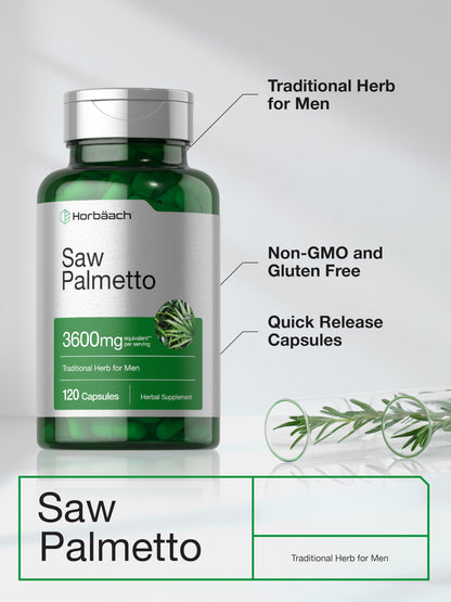 Horbäach Saw Palmetto Extract | 120 Capsules | Non-GMO and Gluten Free Formula | from Saw Palmetto Berries Horbäach