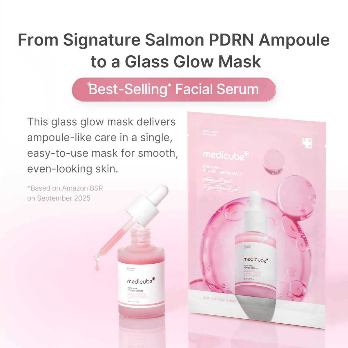 medicube PDRN Pink Peptide Ampoule Sheet Mask 6EA medicube