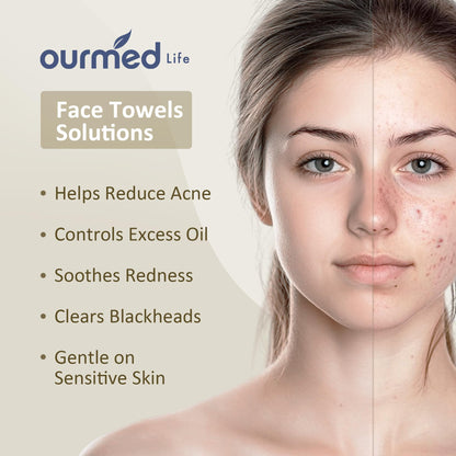 Ourmed Life Face Towels, Disposable Biodegradable Facial Towels for Sensitive Skin ourmed life