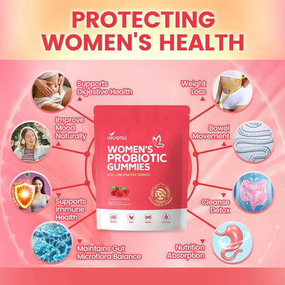 VivoNu Viginal Probiotics for Women, Women Probiotic Gummies, Feminine Balance Gummies, Prebiotic Gummy, Cranberry Probiotics for Woman Vaginigal Health, Yeast Ph Balance| 60 Gummies VivoNu