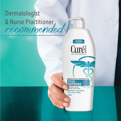 Curel Itch Defense Calming Body Lotion, Moisturizer for Dry, Itchy Skin, Body and Hand Lotion, with Advanced Ceramide Complex, Pro-Vitamin B5, Shea Butter, 20 Oz Curel