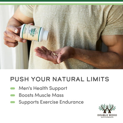Tongkat Ali Extract - Ultra High Potency 200:1 - for Men (Longjack) Eurycoma Longifolia, 1000mg per Serving, 120 Capsules - with 20mg Tribulus Terrestris Double Wood Supplements