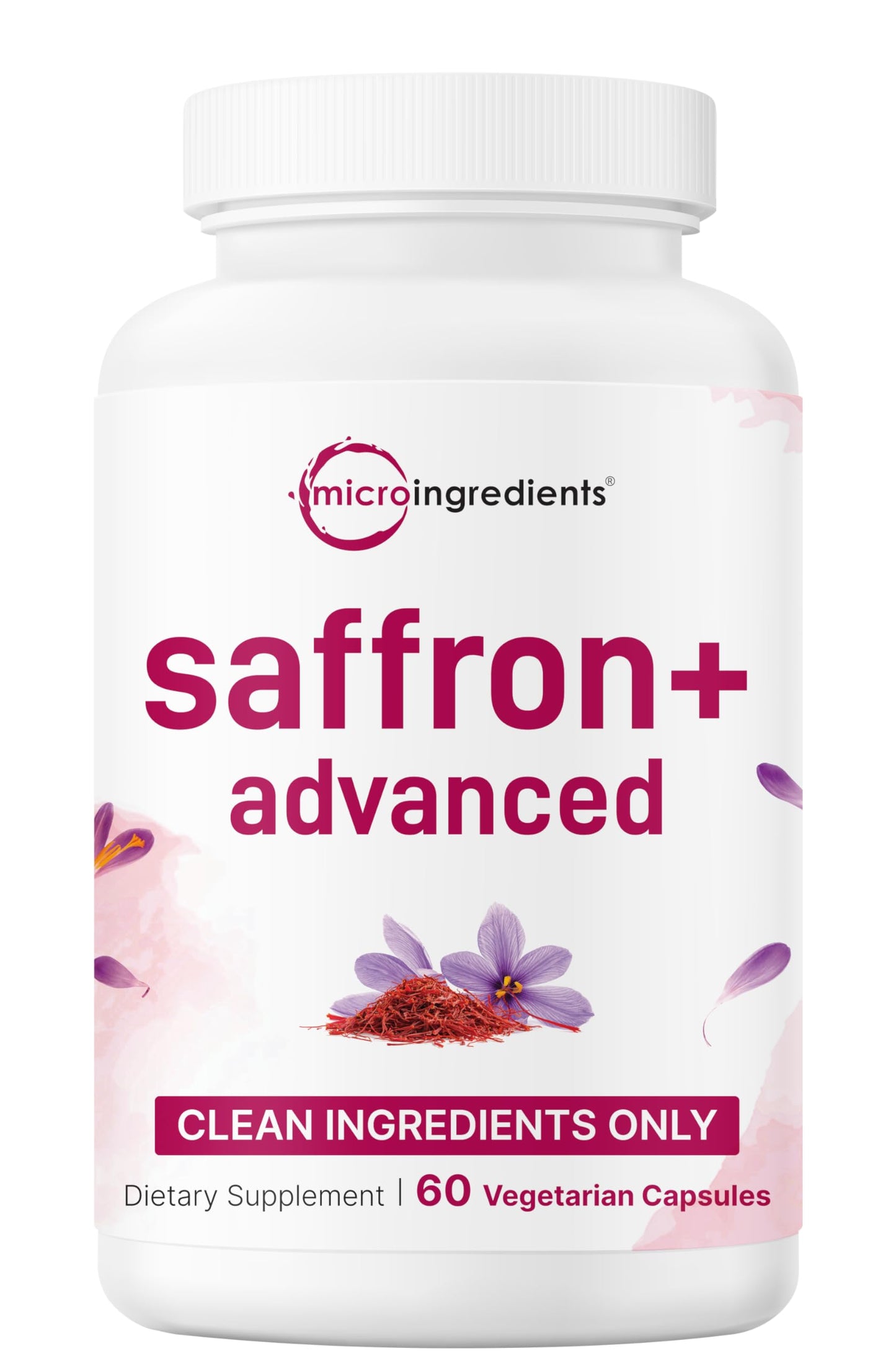 Micro Ingredients Saffron+ Advanced Supplements, 60 Veggie Capsules – 10-in-1 with Saffron Extract, High Absorption Fat-Soluble Vitamin C, Magnesium Micro Ingredients
