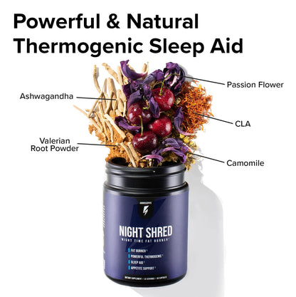 InnoSupps Night Shred Fat and Natural Sleep Support | Ashwaganda, 5-HTP, CLA, Melatonin | Appetite Suppressant InnoSupps