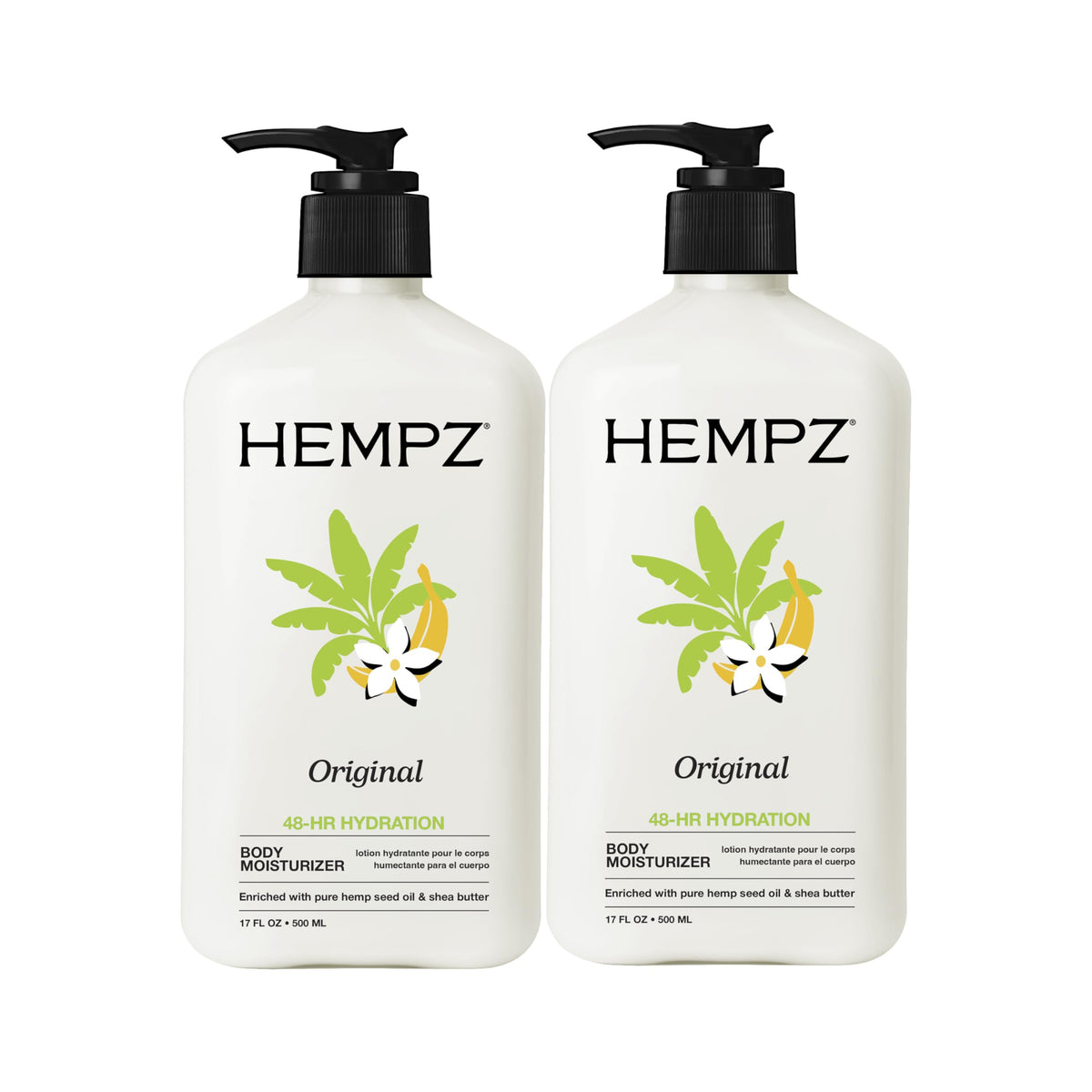 Hempz Original Moisturizing Body Lotion - 17 Fl Oz (2-Pack) Hempz