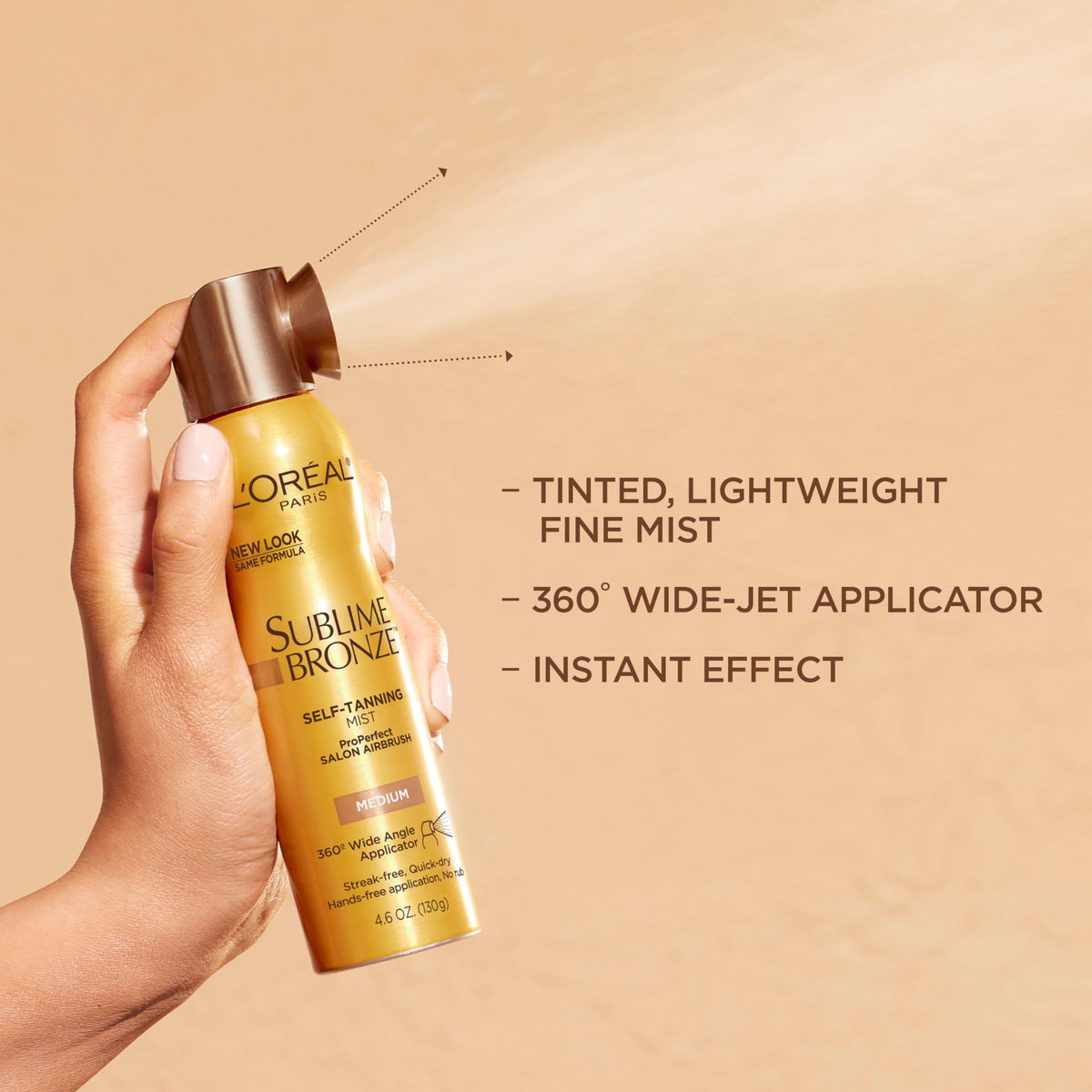 L'Oreal Paris Sublime Bronze Self Tanning Mist, Medium to Natural Spray Tan, 4.6 oz L'Oreal Paris