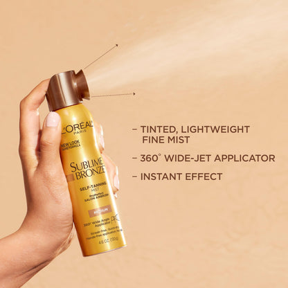 L'Oreal Paris Sublime Bronze Self Tanning Mist, Medium to Natural Spray Tan, 4.6 oz L'Oreal Paris