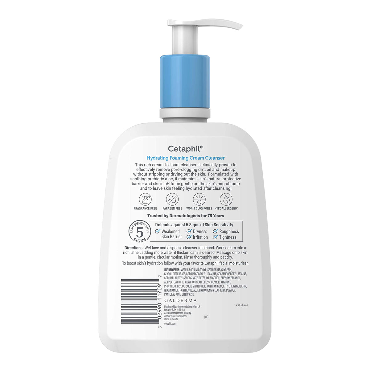 Cetaphil Cream to Foam Face Wash, Sensitive Skin Cleanser, 16oz Cetaphil