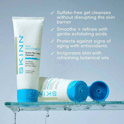 SKINN Morning Face Wash - Green Tea + Mint Cleanser - 4oz SKINN