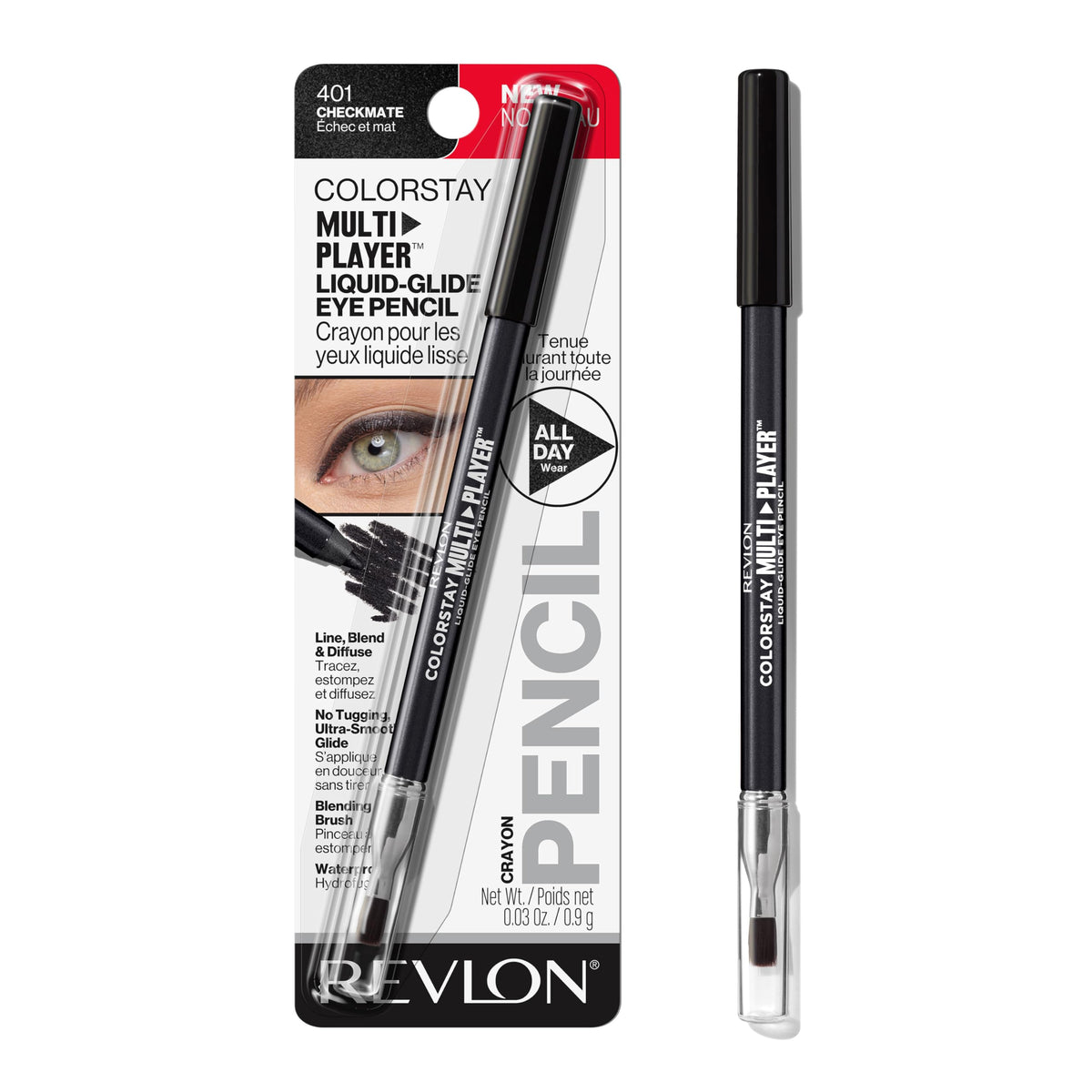REVLON ColorStay Multiplayer Eye Pencil, 401 Checkmate, 0.03 oz REVLON
