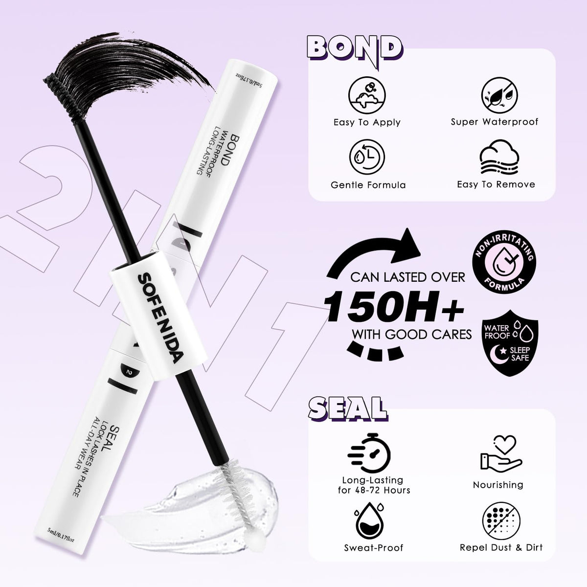 SOFENIDA Lash Clusters Kit Wispy Lash Clusters Cluster Eyelash Extensions 10-18mm Lash Extension Kit Eyelash Cluster Eyelash Extensions Waterproof DIY Individual Lashes Clusters with Soft Thin Band SOFENIDA