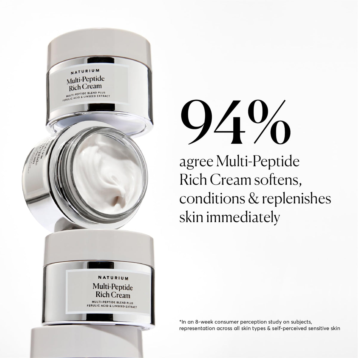 Naturium Multi-Peptide Rich Cream, Hydrating & Nourishing to Help Appearance of Fine Lines & Wrinkles, Vegan & Cruelty-Free, 1.7 oz Naturium