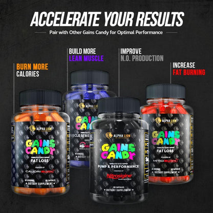ALPHA LION Gains Candy, Pills that Support Weight Loss, Energy Supplements, 100% Natural Extract, Calorie Burning, Regulates Healthy Metabolism, 60 Capsules (Fat Loss - CaloriBurn®)