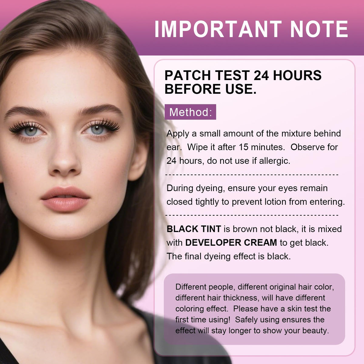 WEILNELL Eyelash & Eyebrow Color Kit, Professional Instant Black Lash & Brow Color Kit, Eye Lash & Eye brow Coloring Set with Natural Bushy Results, Easy to Use & Salon at Home 7ml (Black) WEILNELL