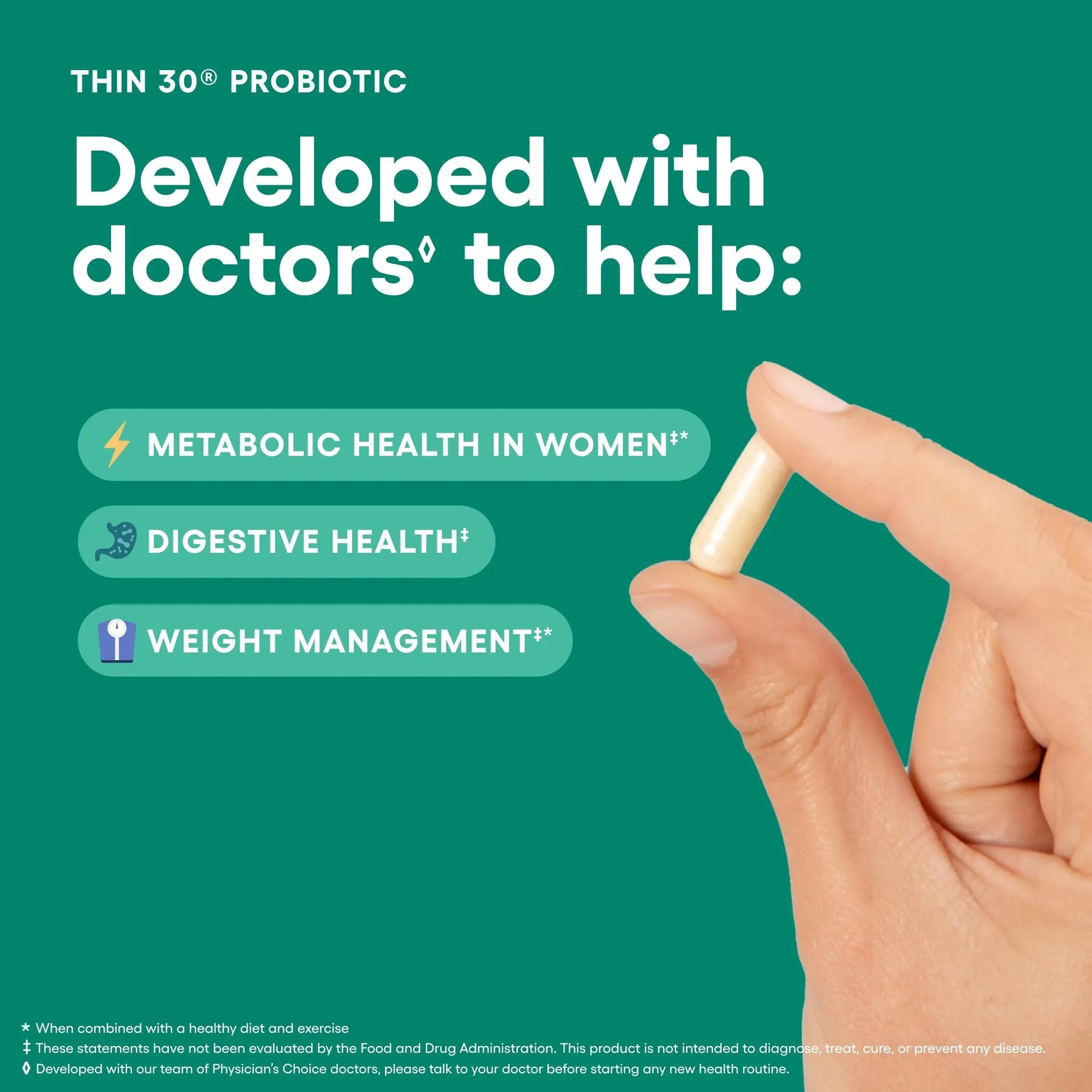Physician's CHOICE Probiotics for Weight Management & Bloating - 6 Probiotic Strains - Prebiotics - Key ingredient Cayenne - Supports Gut Health - Weight Management for Women & Men - Green Tea - 30 CT Physician's CHOICE buy australia supplements