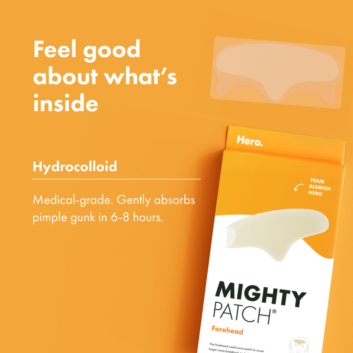 Mighty Patch Hero Cosmetics Forehead Large Acne Pimple Patches, 5 Ct Mighty Patch
