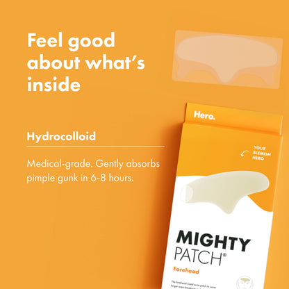Mighty Patch Hero Cosmetics Forehead Large Acne Pimple Patches, 5 Ct Mighty Patch