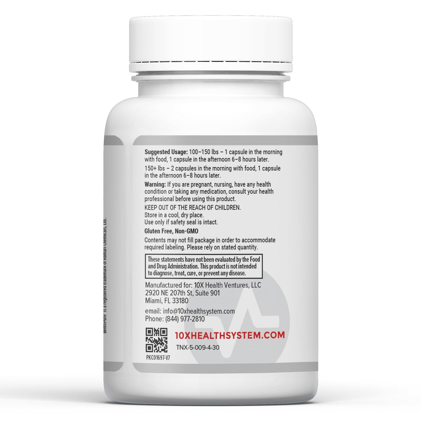 10X Health Optimize Methylated Multivitamin for Men - 90 Capsules, 34 in 1 Formula with 800 mcg of Vitamin B12, 5-MTHF, NAC 10X Health System