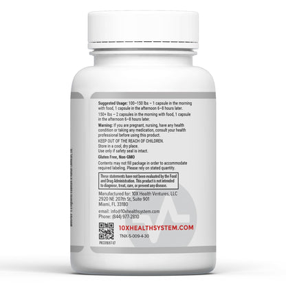 10X Health Optimize Methylated Multivitamin for Men - 90 Capsules, 34 in 1 Formula with 800 mcg of Vitamin B12, 5-MTHF, NAC 10X Health System