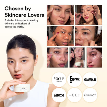 Abib Vegan Collagen Eye Patches for Wrinkles & Fine Line with Jericho Rose Jelly & Peptides, 60 Count, Korean Skin Care abib