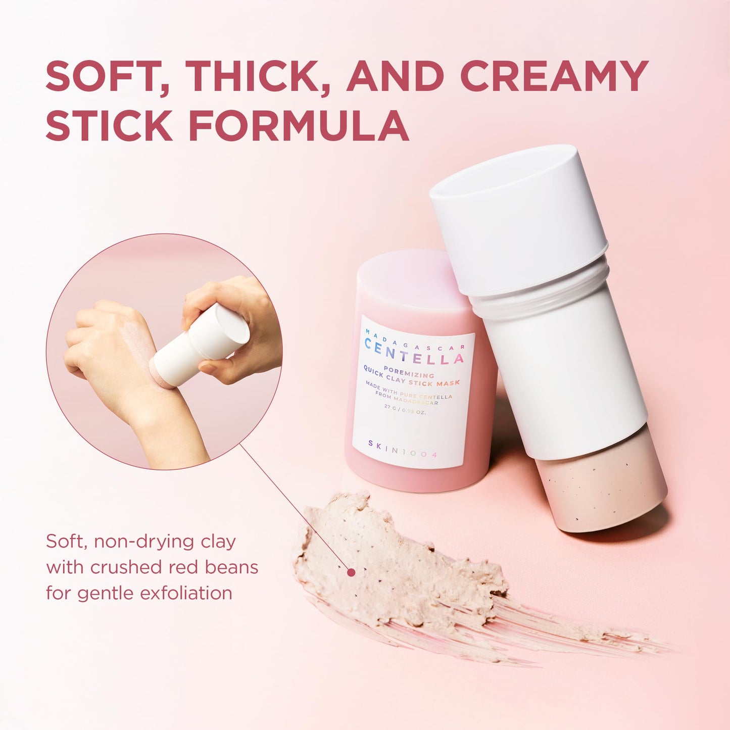 SKIN1004 Poremizing Quick Clay Stick Mask, Face Mask Skincare for Pore Minimizing, Facial Clay Mask with Centella, Pore Minimizer for Sebum Control SKIN1004