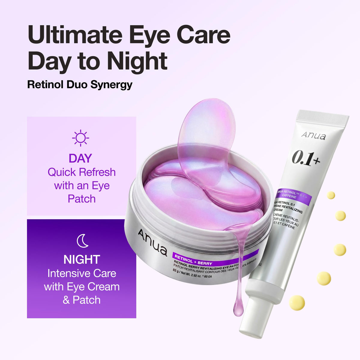 ANUA Retinol Berry Eye Patches, 60 Count ANUA