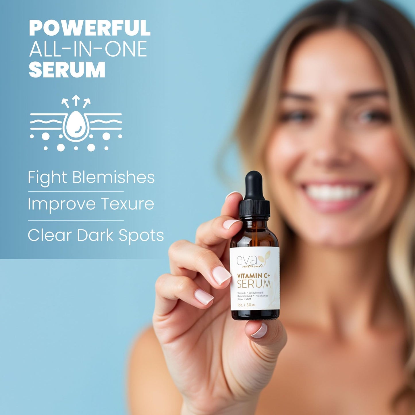 Eva Naturals Vitamin C Serum for Face – Anti Aging Dark Spot Remover & Corrector with Retinol, Hyaluronic Acid Eva Naturals