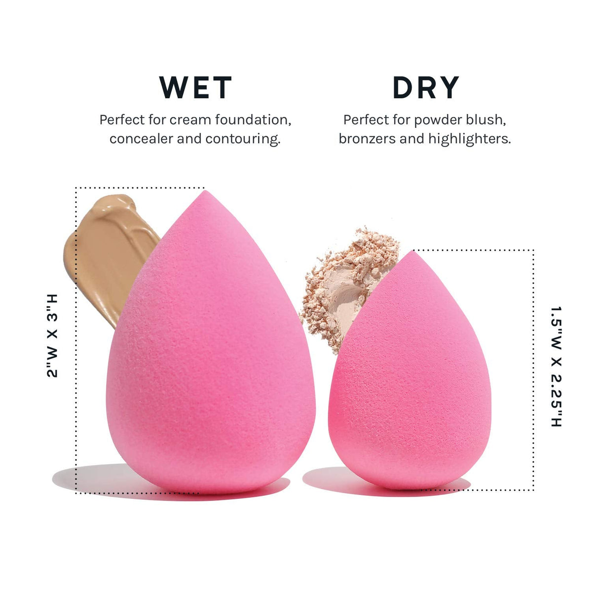AOA Studio Collection makeup Sponge Set Latex Free and High-definition Set of 6 makeup Wonder blender For Powder Cream and Liquid, Super Soft Wonder Beauty Cosmetic AOA STUDIO